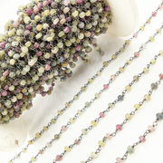 Multi Sapphire Oxidized Wire Chain.